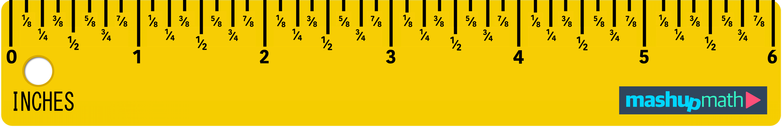 Free Printable Ruler With Fractions Mashup Math