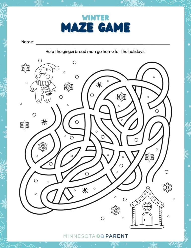 Free Winter Printables And Activity Pages For Kids Minnesota Parent