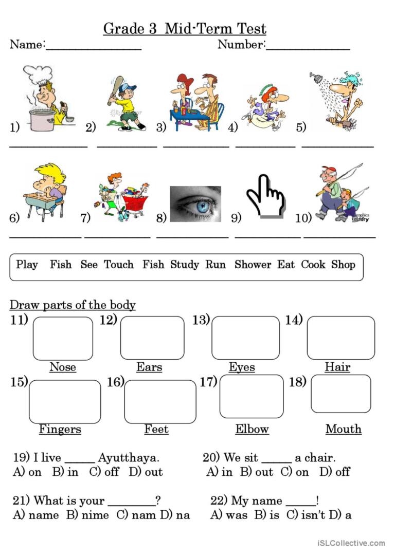 3rd grade english worksheets
