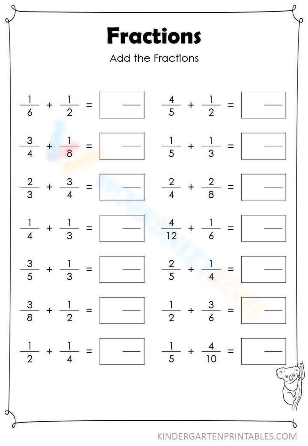 Grade 4 Easter Adding And Subtracting Fractions Worksheets Printable