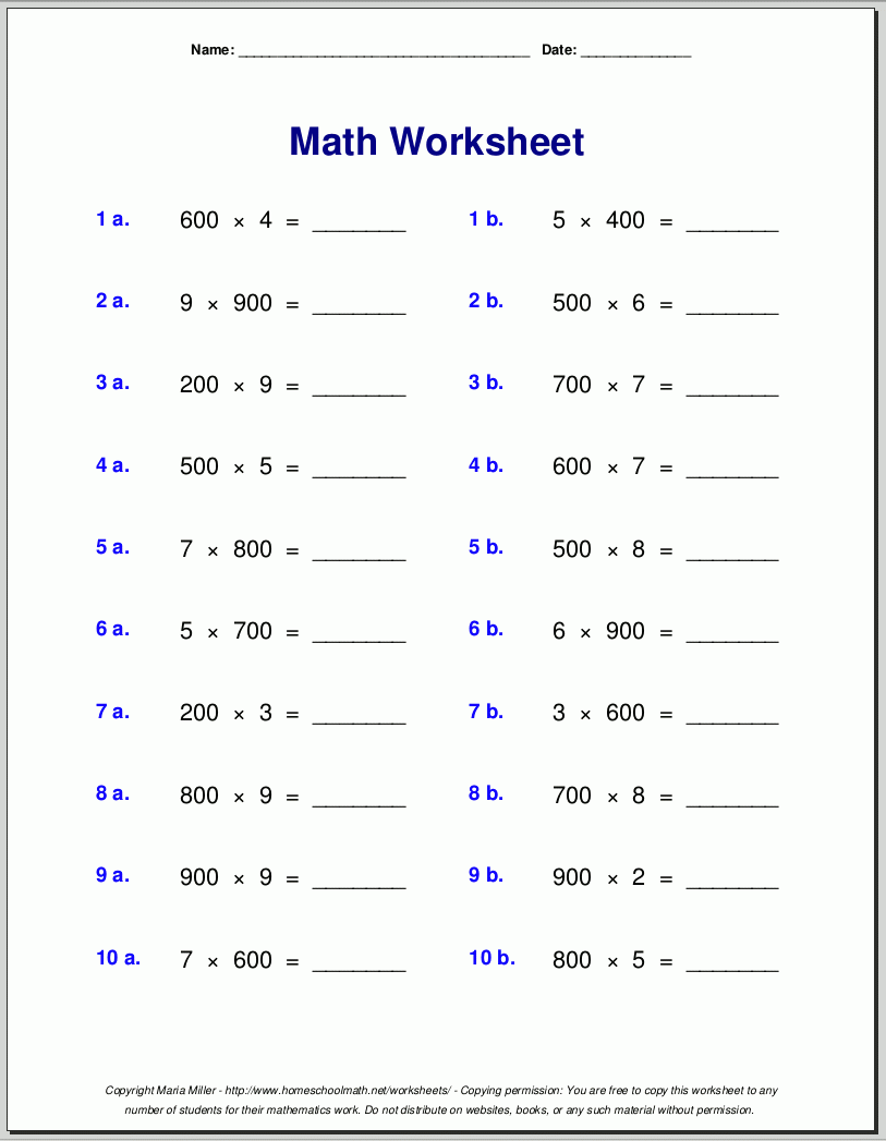 grade 4 math worksheets