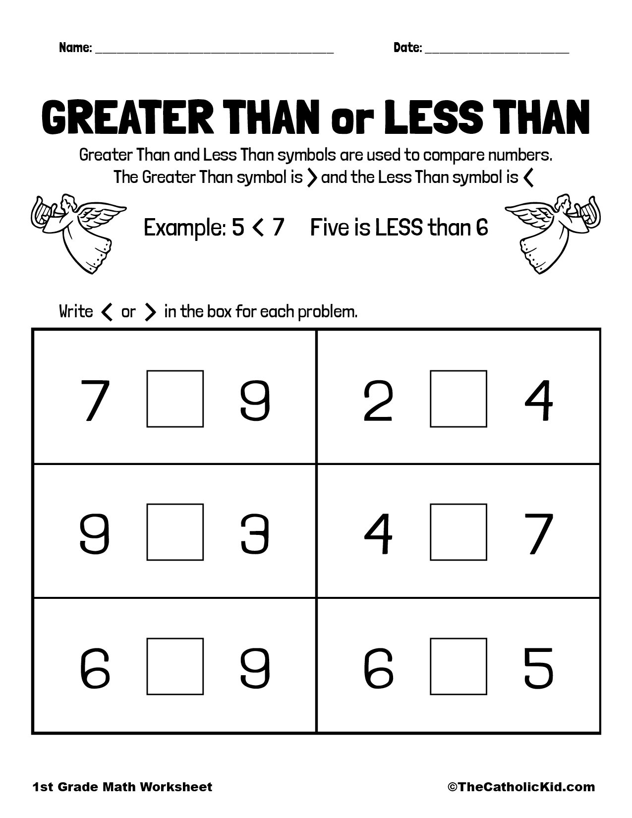 greater than and less than signs worksheets