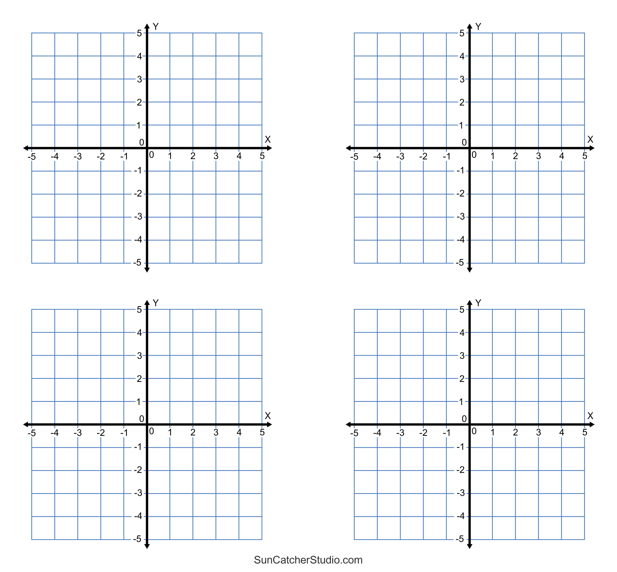 Grid Paper Printable 4 Quadrant Coordinate Graph Paper Templates Free Printables Lettering SVG Files Tools Apps