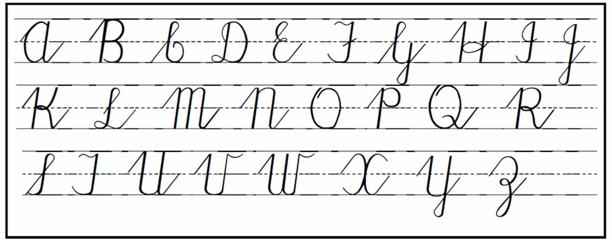 uppercase alphabet in cursive