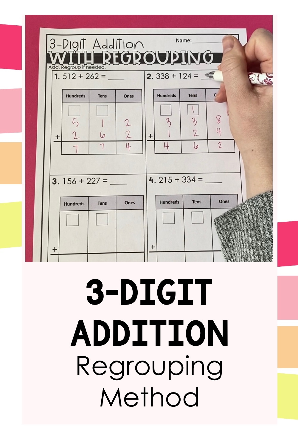 three digit addition with regrouping three digit addition with regrouping