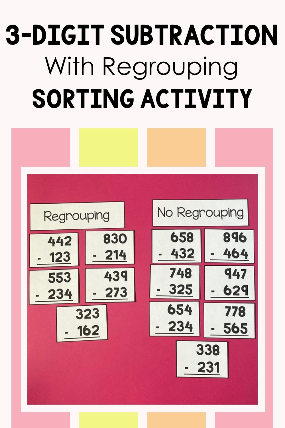 subtraction with regrouping worksheets