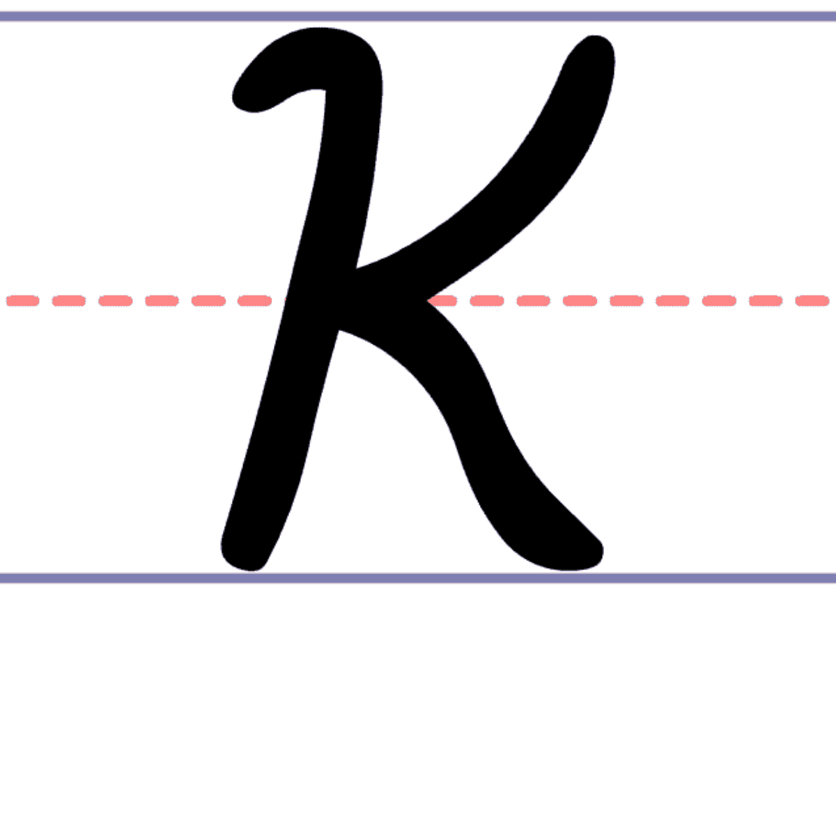 uppercase k in cursive