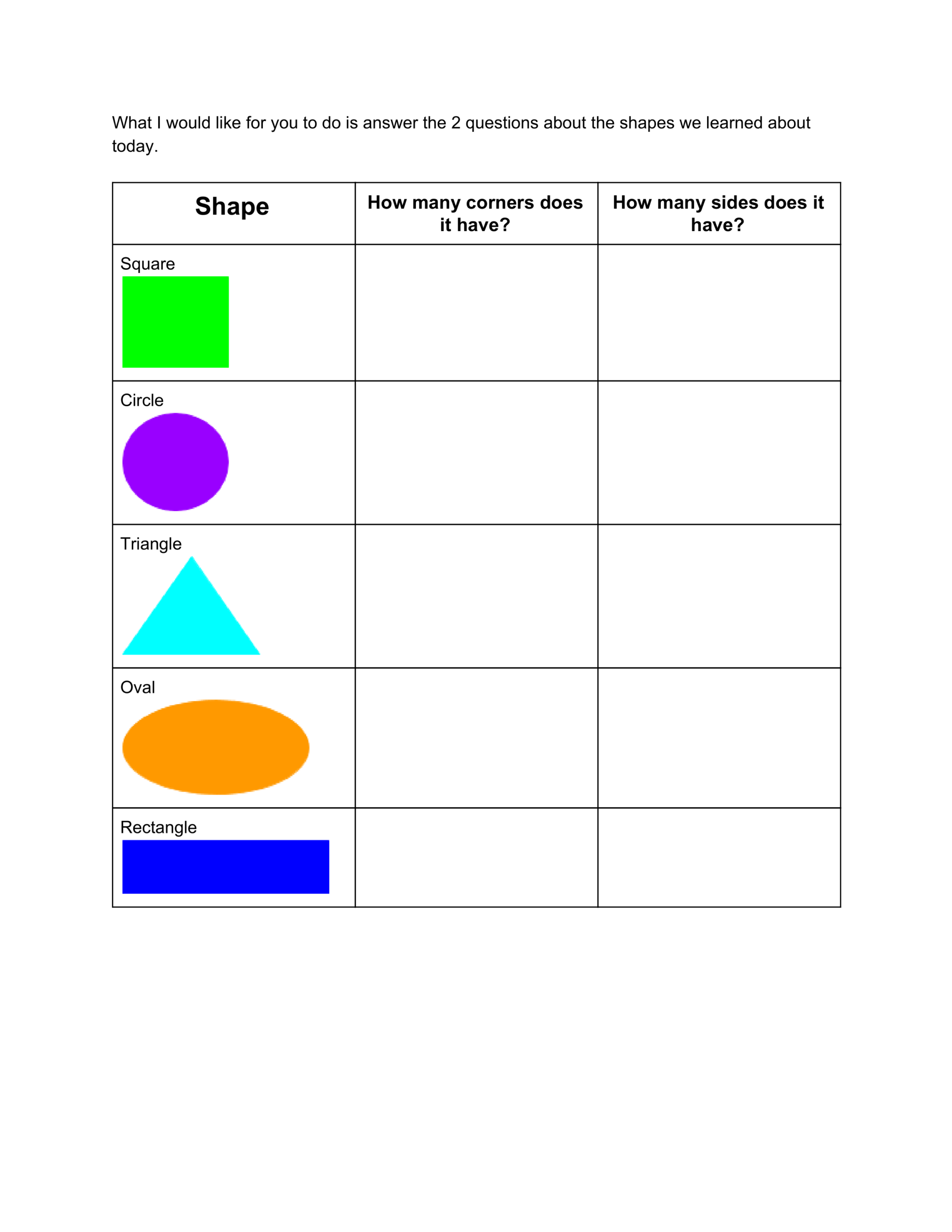 Kindergarten Shapes Sarah Webster Library Formative