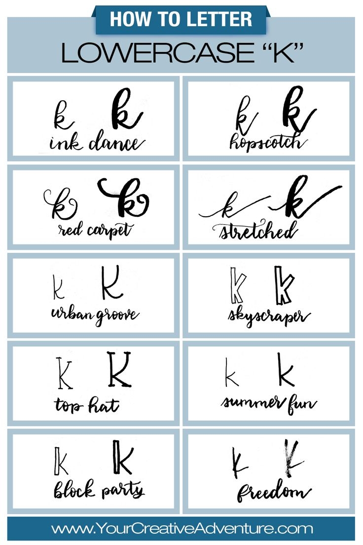 Learn To Letter Lowercase K In Brush Lettering