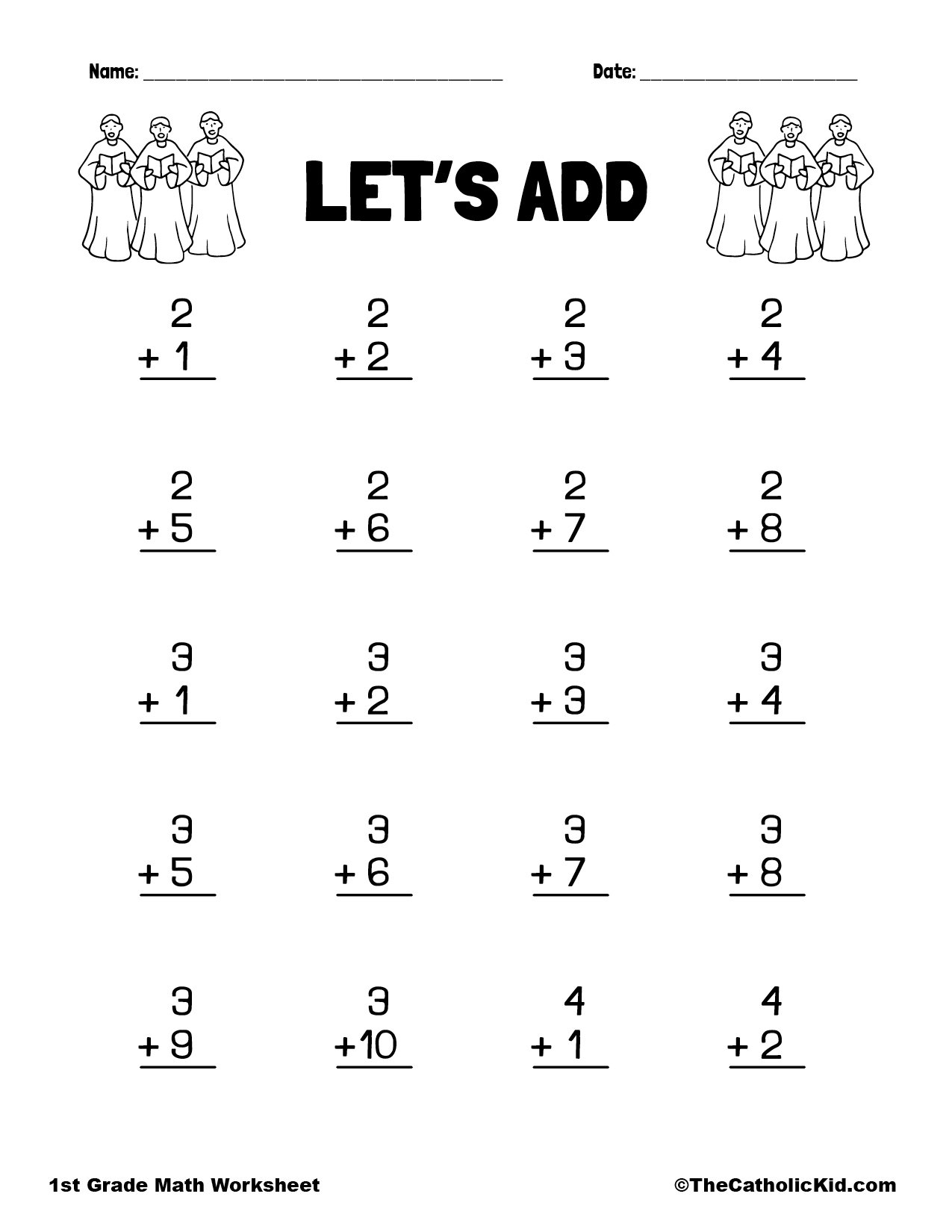 math sheets for 1st grader