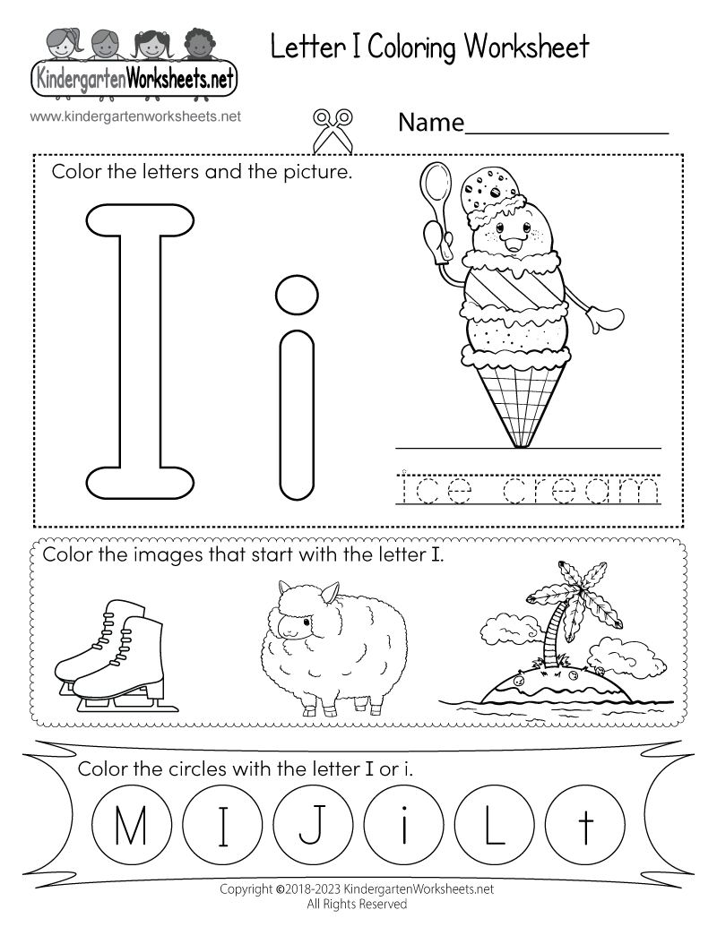 Letter I Coloring Worksheet Free Printable Digital PDF Letter I Coloring Worksheet Free Printable Digital PDF