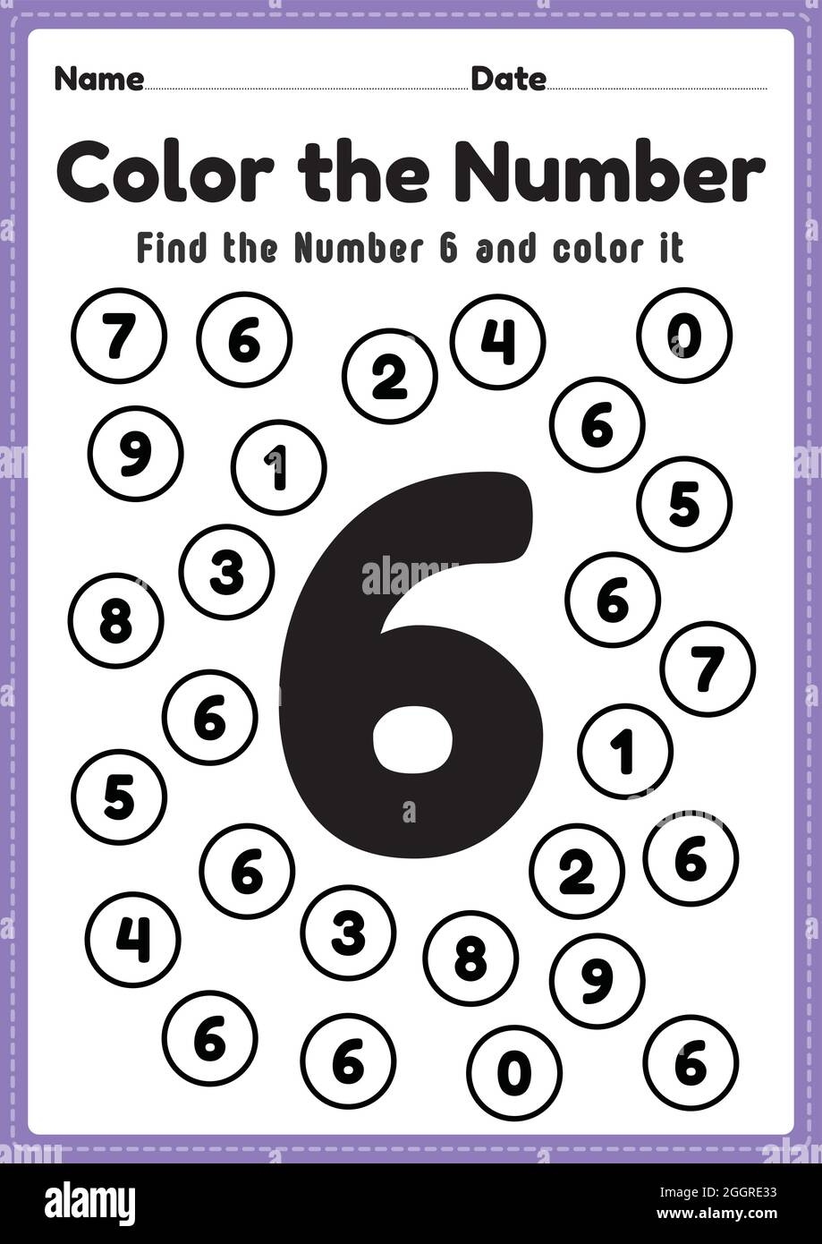 Maths Worksheet For Nursery Number 6 Coloring Maths Activities For Preschool And Kindergarten Kids To Learn Basic Mathematics Skills In A Printable P Stock Vector Image Art Alamy Maths Worksheet For Nursery Number 6 Coloring Maths Activities For Preschool And Kindergarten Kids To Learn Basic Mathematics Skills In A Printable P Stock Vector Image Art Alamy