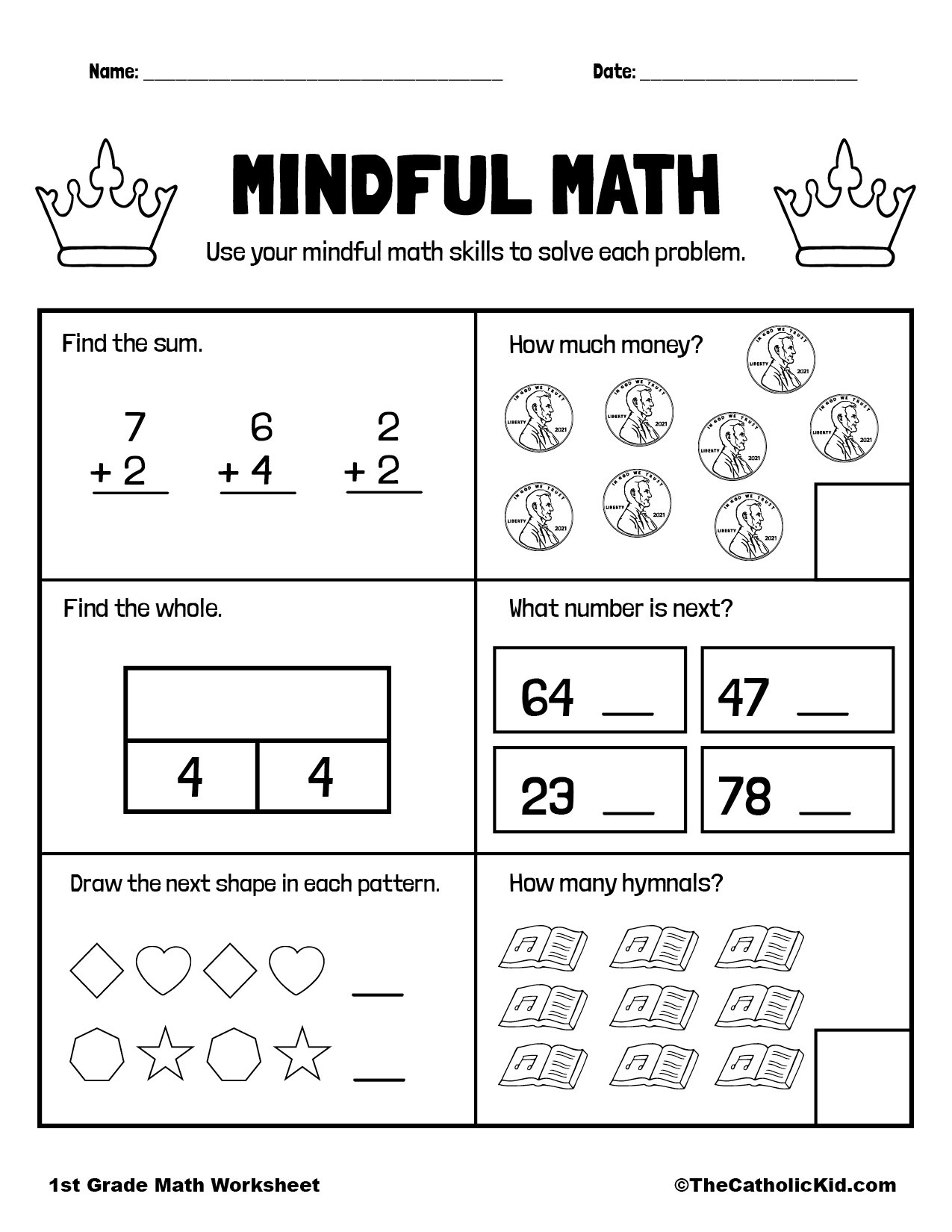 Mental Math Problems 1st Grade Math Worksheet Catholic TheCatholicKid Mental Math Problems 1st Grade Math Worksheet Catholic TheCatholicKid