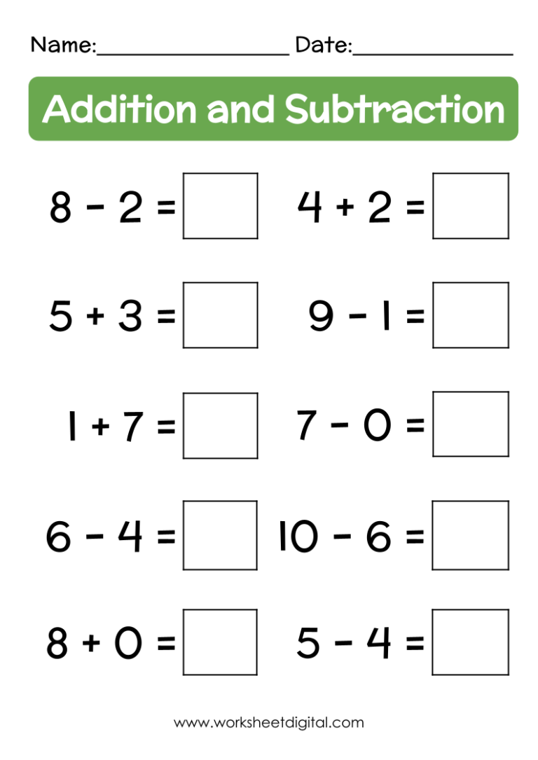Mixed Addition And Subtraction Sums Worksheet Digital 1 Teacher Made Resources