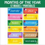 Months Of The Year Printable 12 Images Printables For Classroom Calendar Classroom Powerpoint Teacher Resource Etsy