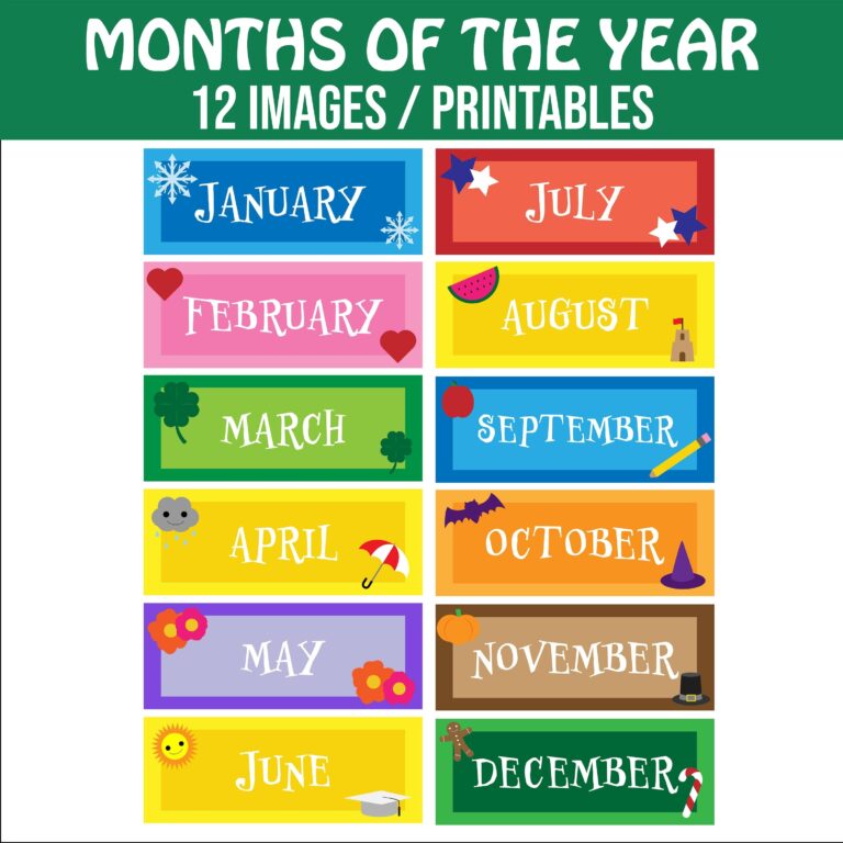 Months Of The Year Printable 12 Images Printables For Classroom Calendar Classroom Powerpoint Teacher Resource Etsy