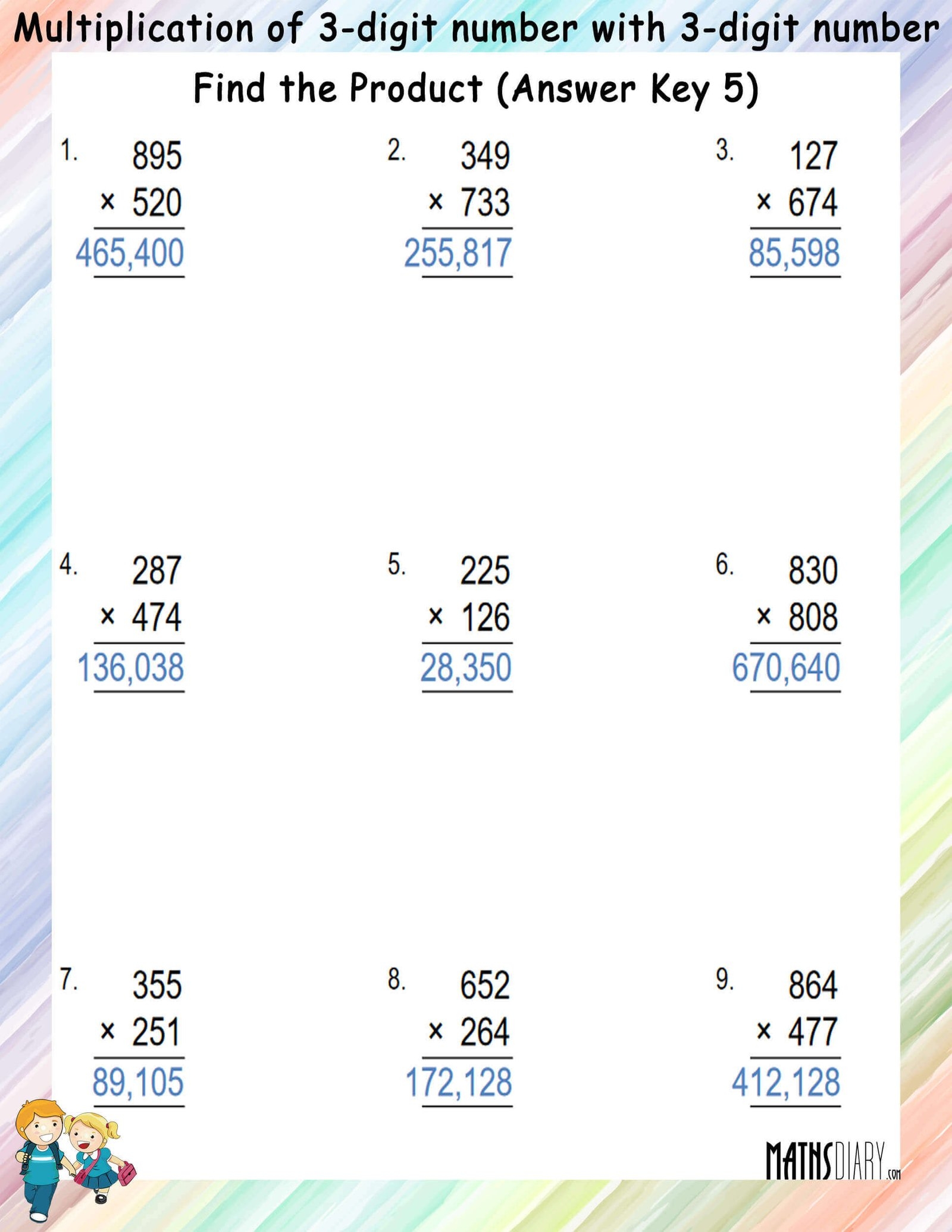 3 digit multiplication by 3 digit