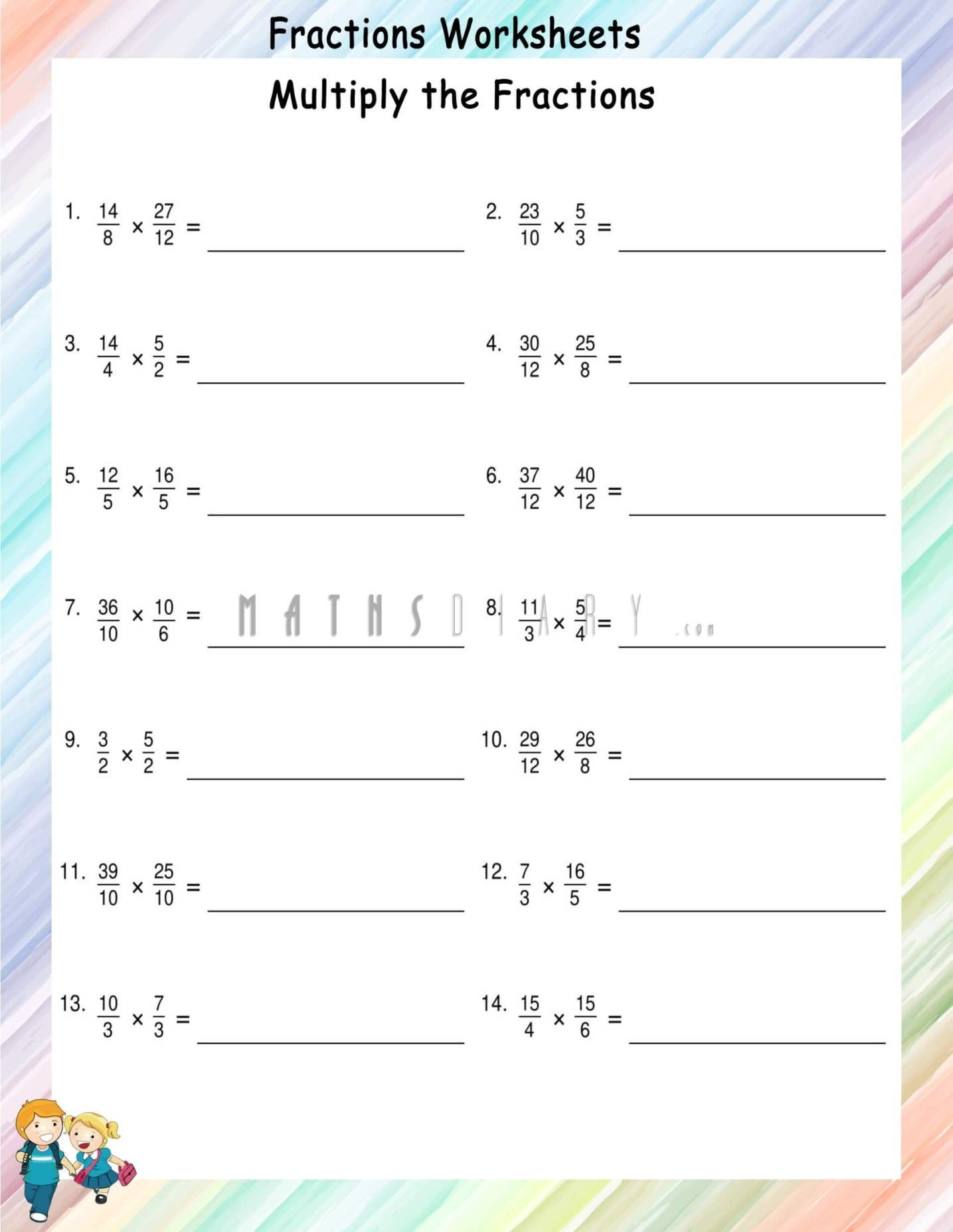 multiplication of fractions worksheets multiplication of fractions worksheets