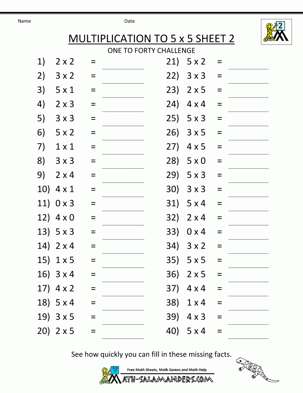 multiplication practice sheets printable