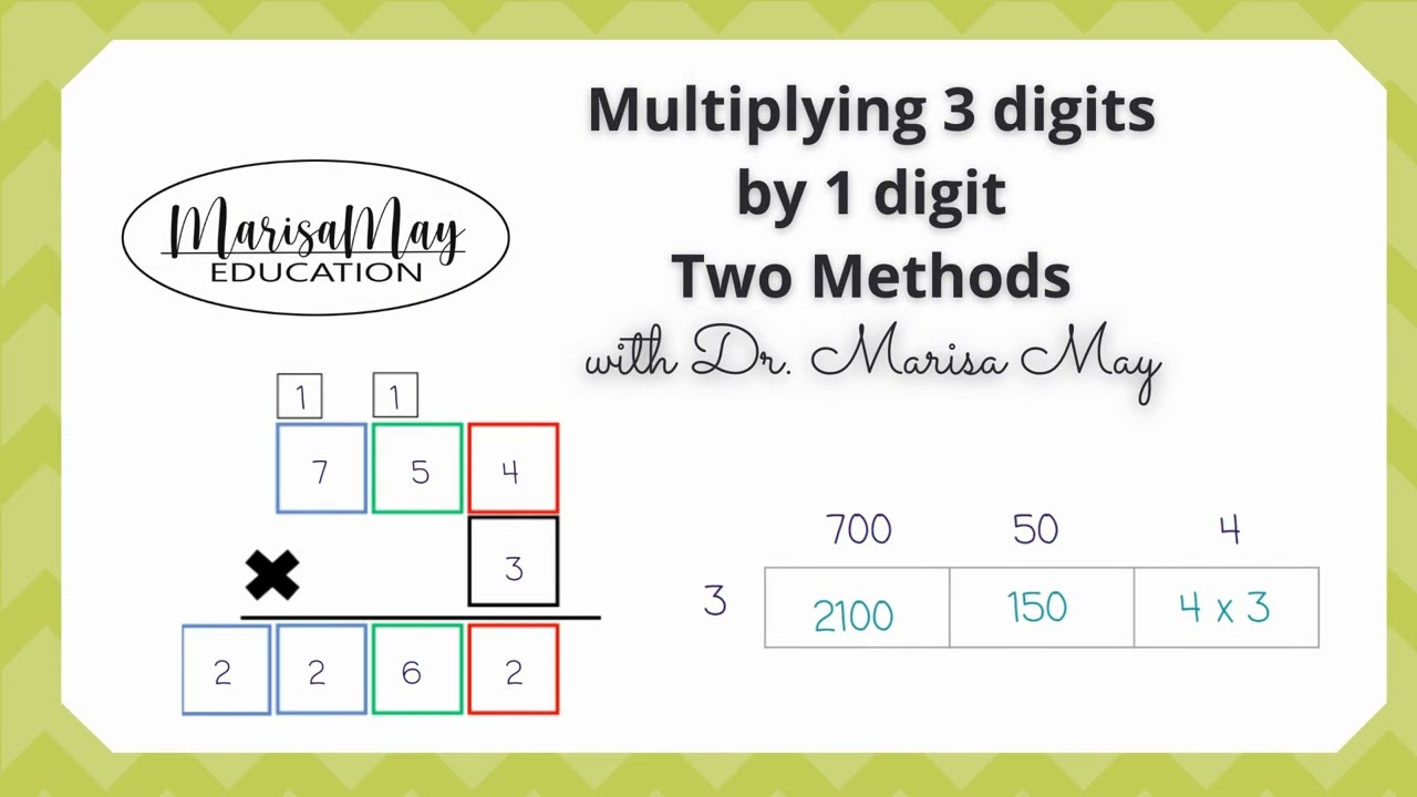 Multiply 3 Digit By 1 Digit Two Methods Box Method And Standard Method Area Model YouTube