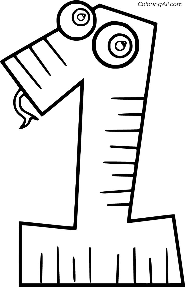 number 1 coloring page