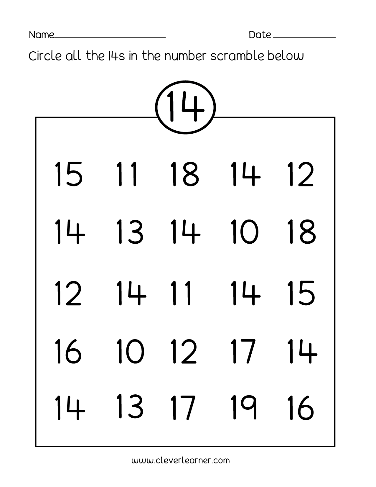 number activity sheets for preschoolers