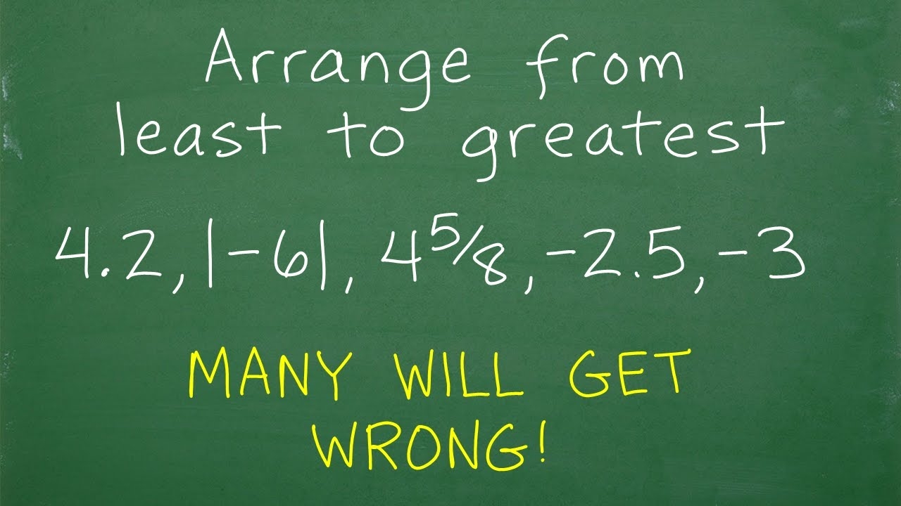 put these numbers in order from least to greatest