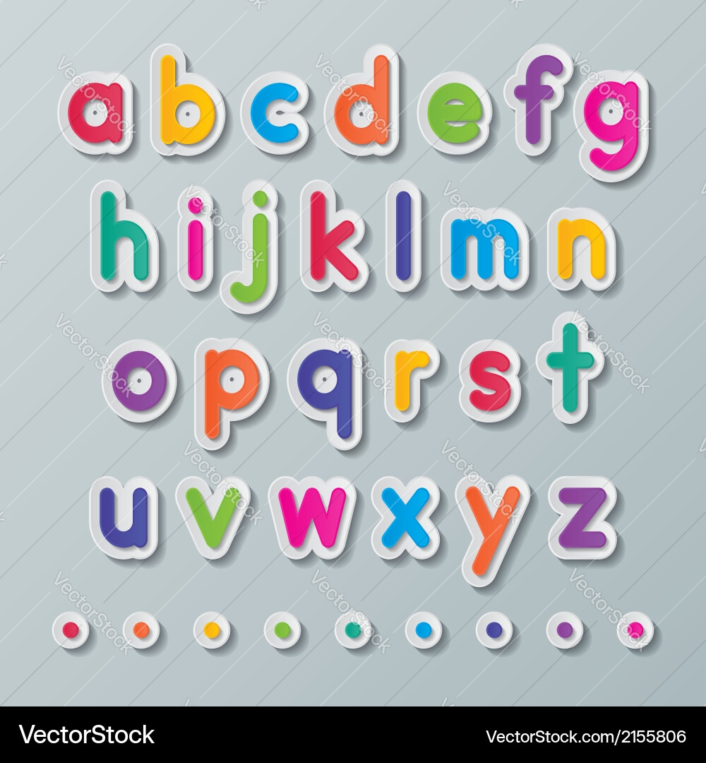 Paper Small Letters A To Z Royalty Free Vector VectorStock Paper Small Letters A To Z Royalty Free Vector VectorStock
