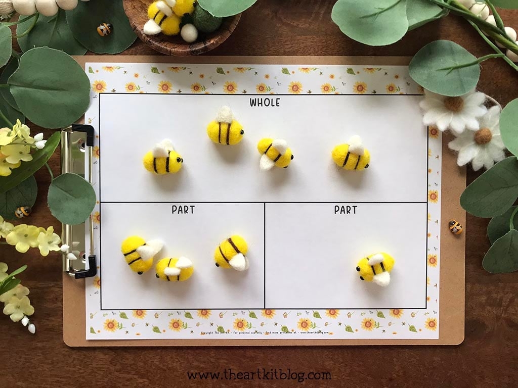 Part Part Whole Mat Bee Themed FREE PRINTABLE The Art Kit Part Part Whole Mat Bee Themed FREE PRINTABLE The Art Kit
