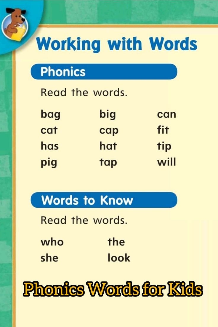 Phonics Words For Kids Know This Words To Understand