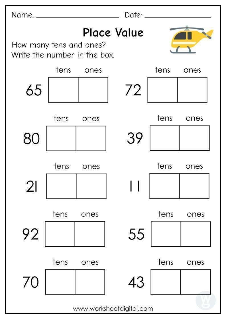 Place Value How Many Tens And Ones Worksheet Digital 1 Teacher Made Resources