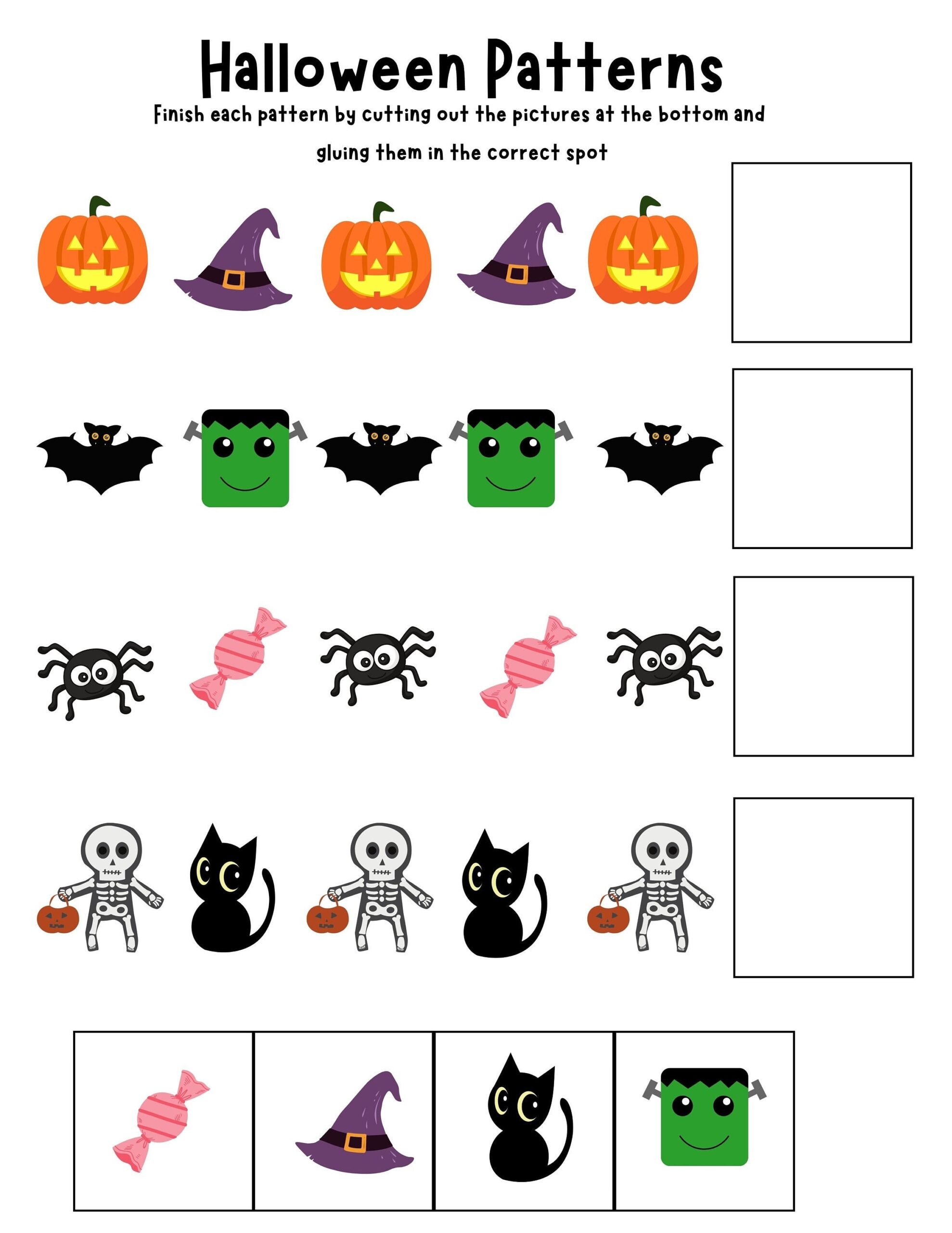 Printable Halloween Pattern Worksheet Fun Preschool Or Kindergarten Halloween Activity Finish The Pattern Activity For Kids Etsy Printable Halloween Pattern Worksheet Fun Preschool Or Kindergarten Halloween Activity Finish The Pattern Activity For Kids Etsy