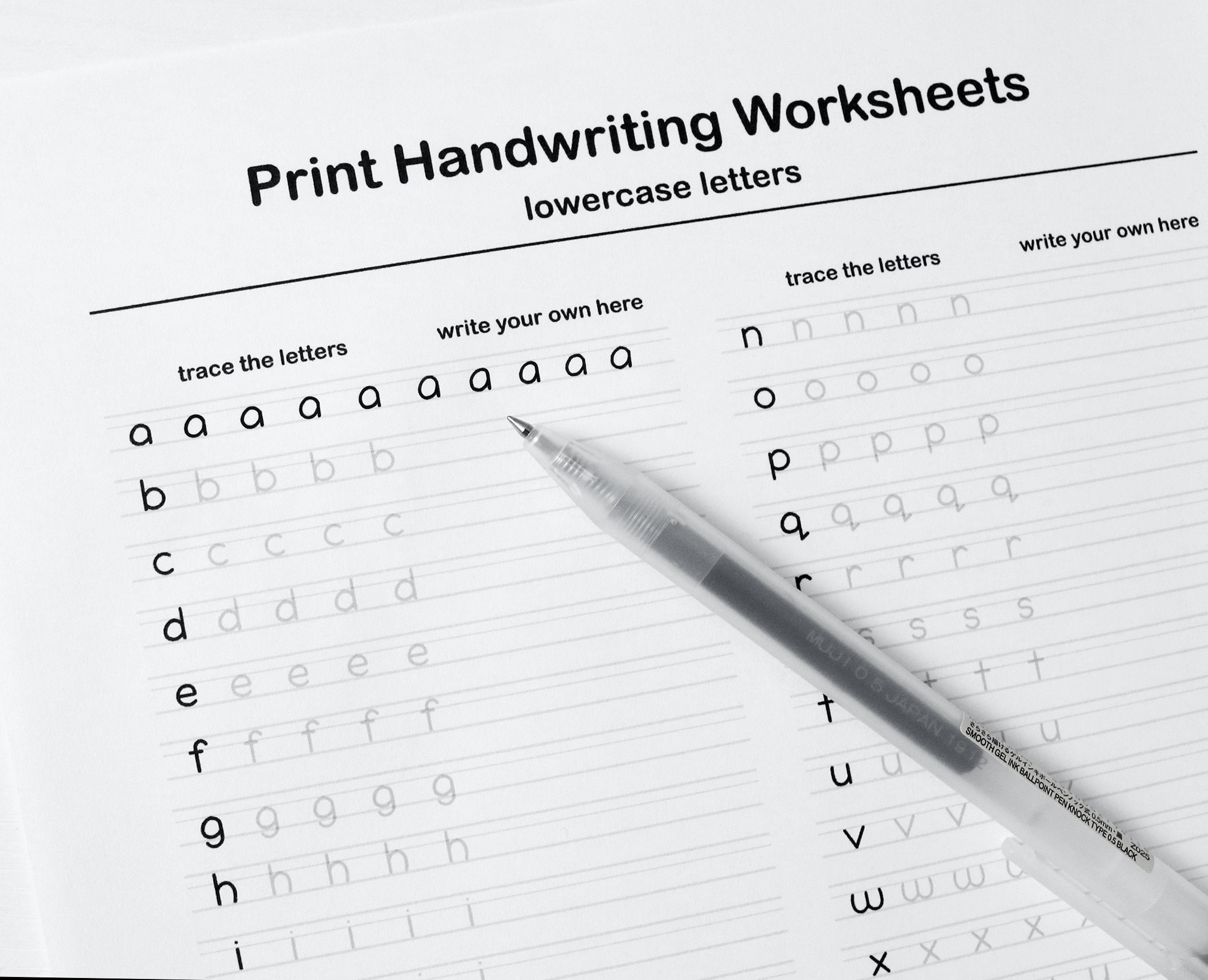 handwriting worksheets for adults
