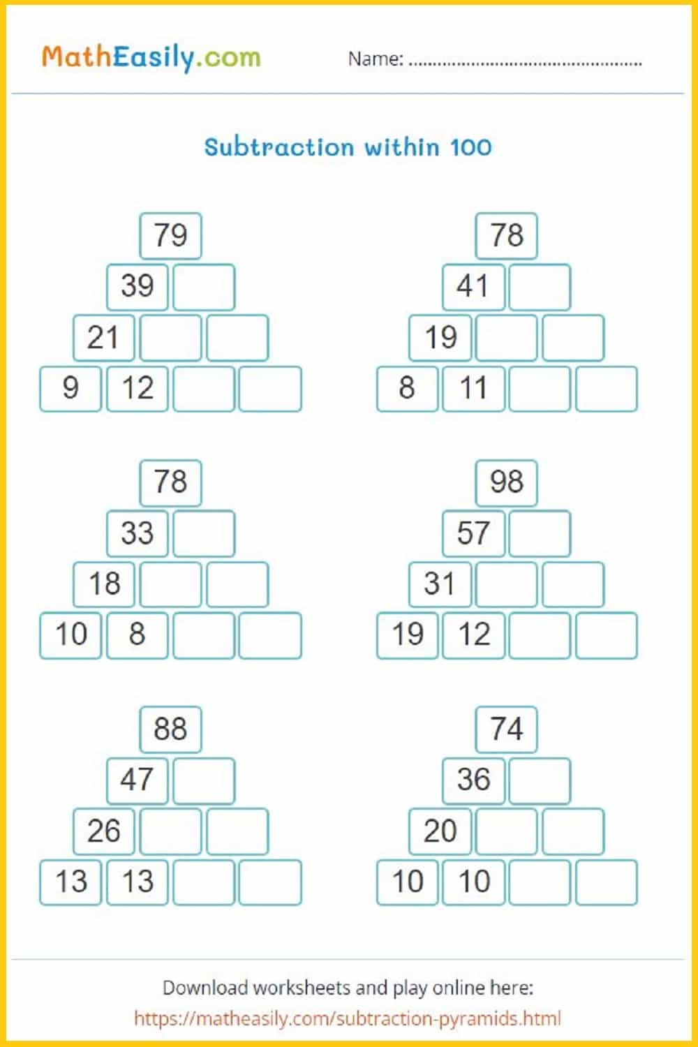 Second Grade Math Worksheets PDF Free Download
