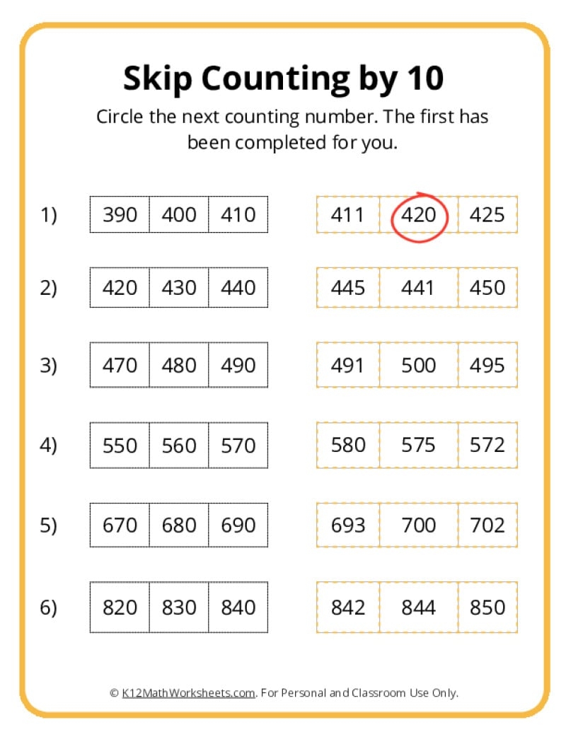 counting by 10s worksheet counting by 10s worksheet