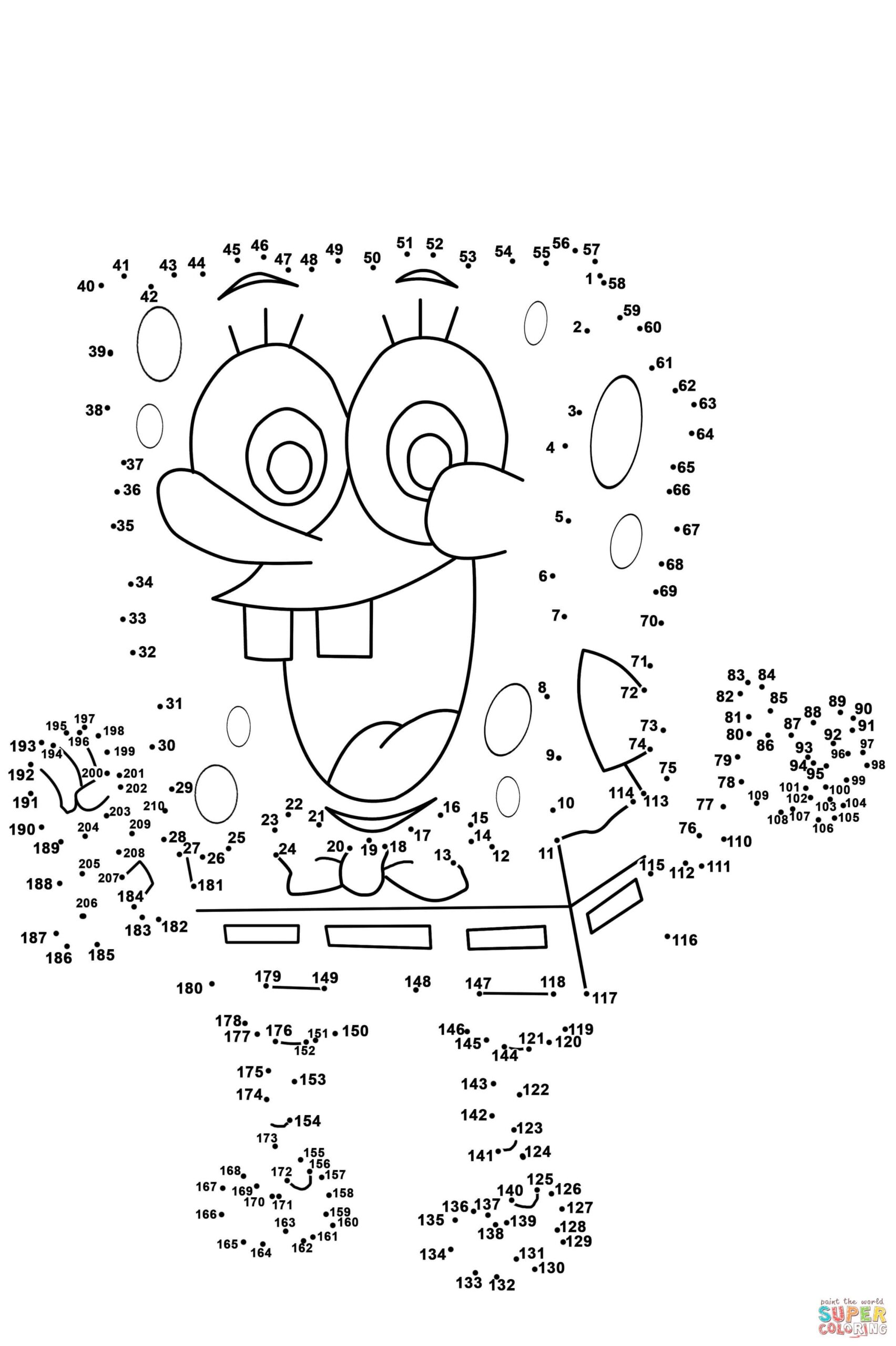 Spongebob Dot to Dot Printables Dot To Dot Printables Hard Dot Worksheets Library