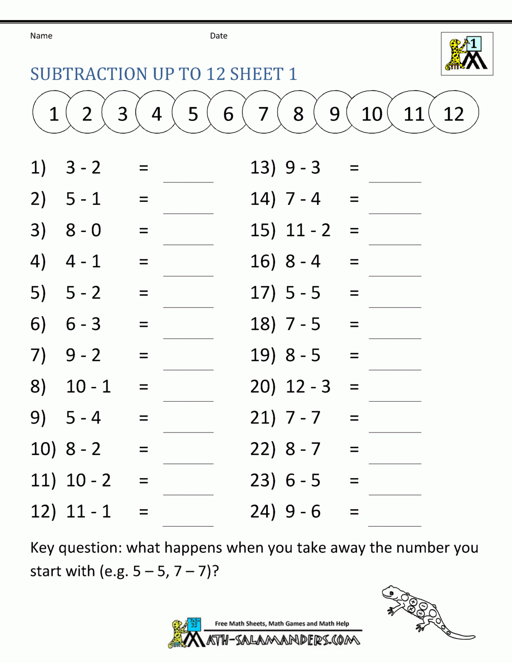 math pages for 1st graders to print
