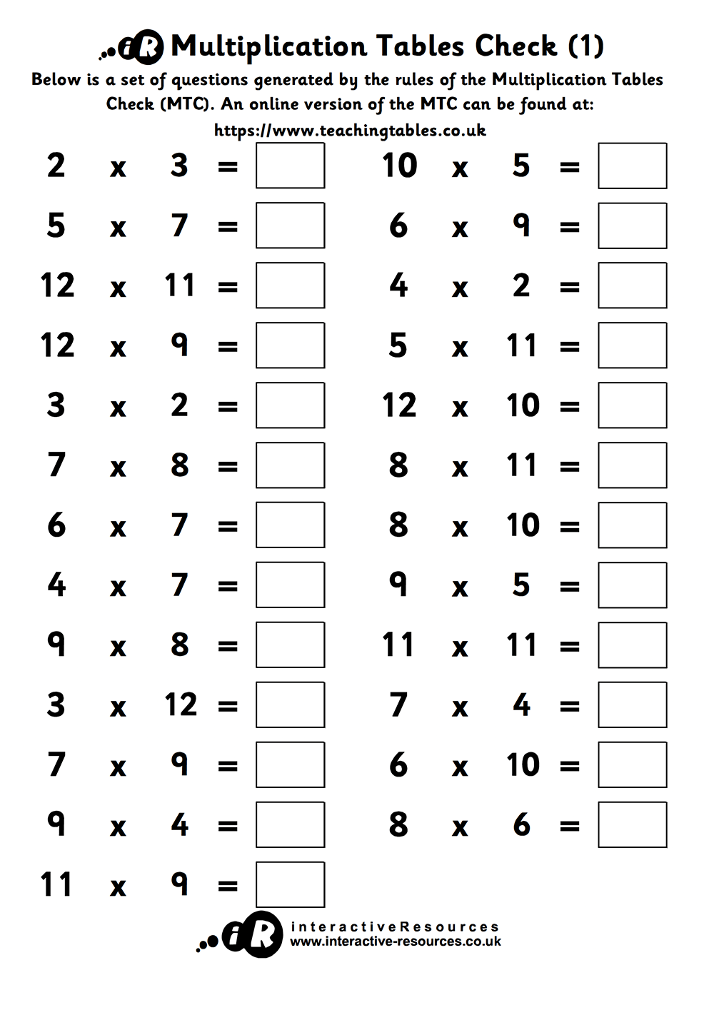 Teaching Tables Free Times Tables Worksheets Teaching Tables Free Times Tables Worksheets