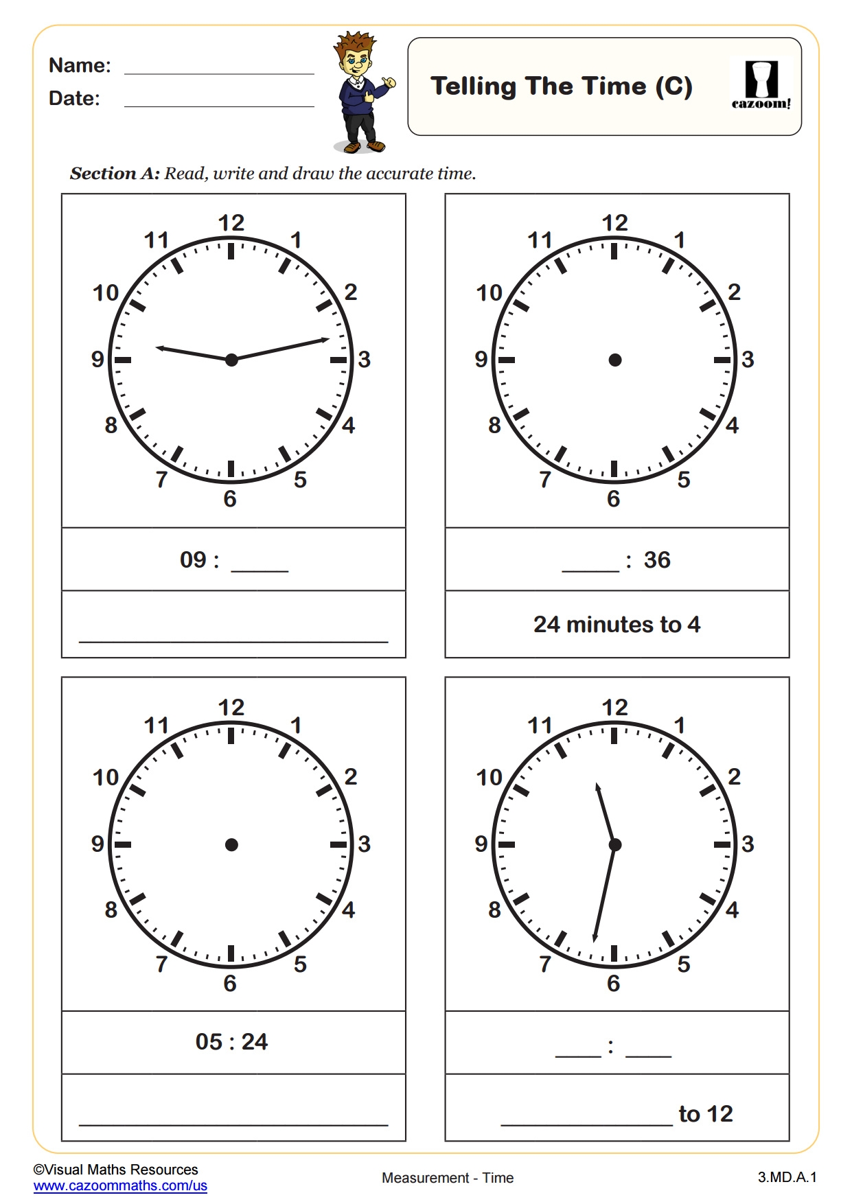 Telling The Time C Fun And Engaging 3rd Grade PDF Worksheets Cazoom Math Telling The Time C Fun And Engaging 3rd Grade PDF Worksheets Cazoom Math