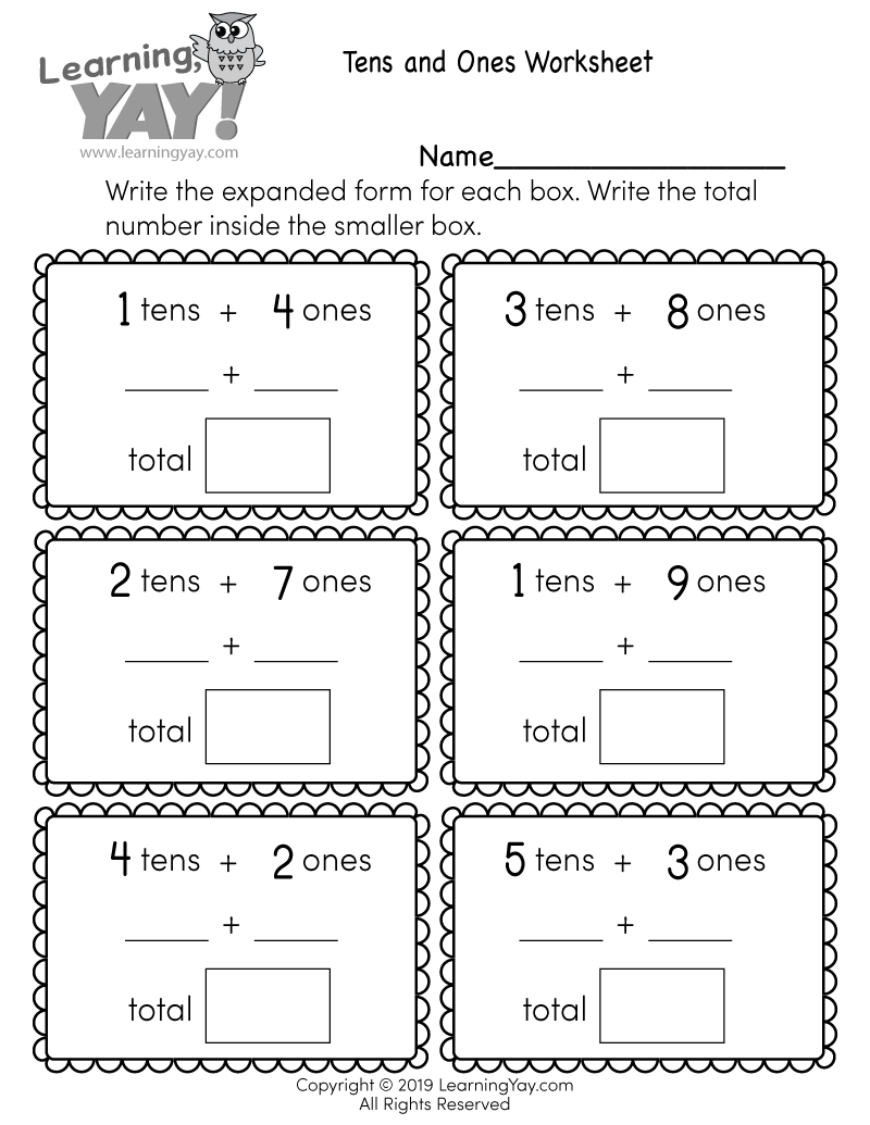Tens And Ones Worksheet For 1st Grade Free Printable 