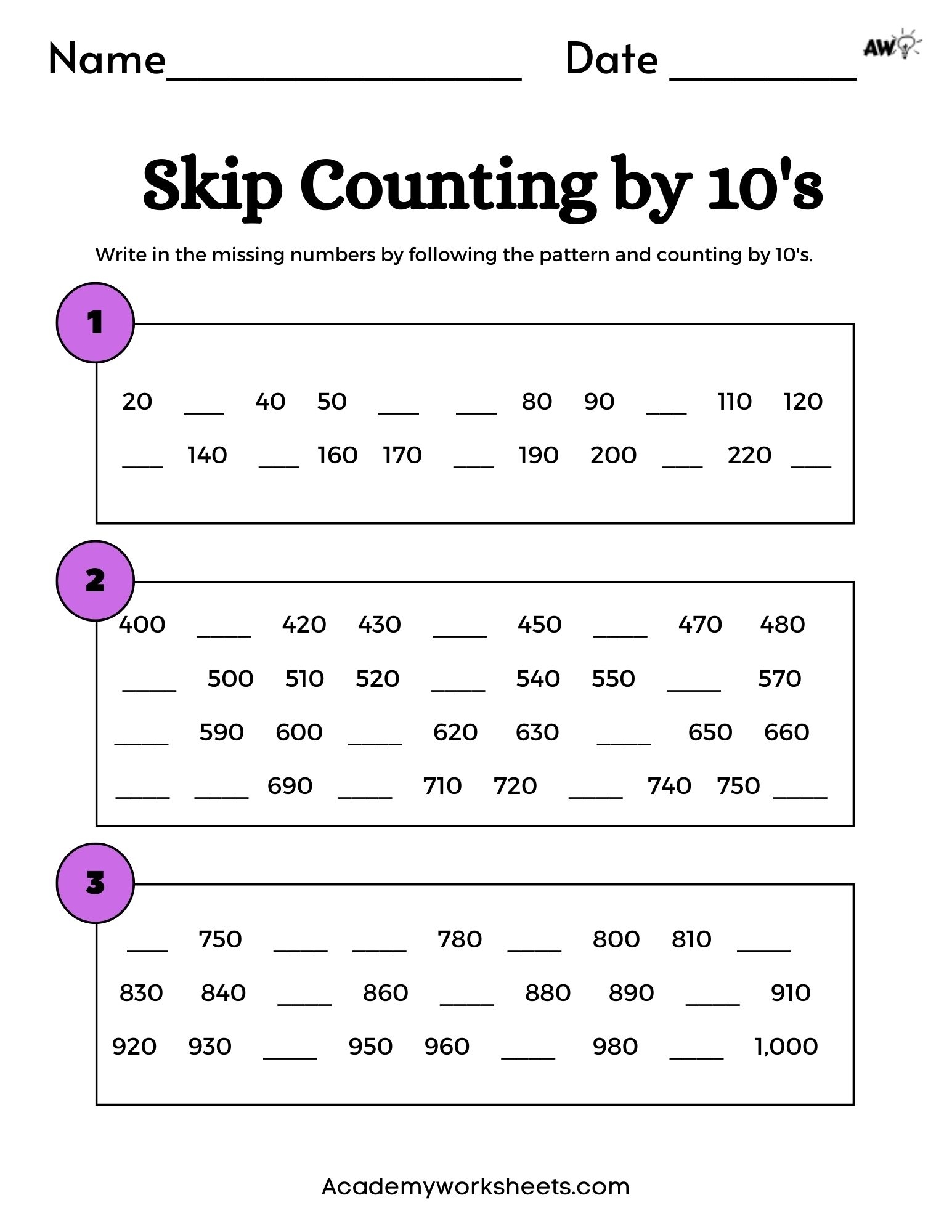 The Top Counting By 10 Worksheets Skip Counting By 10 Academy Worksheets Library The Top Counting By 10 Worksheets Skip Counting By 10 Academy Worksheets Library
