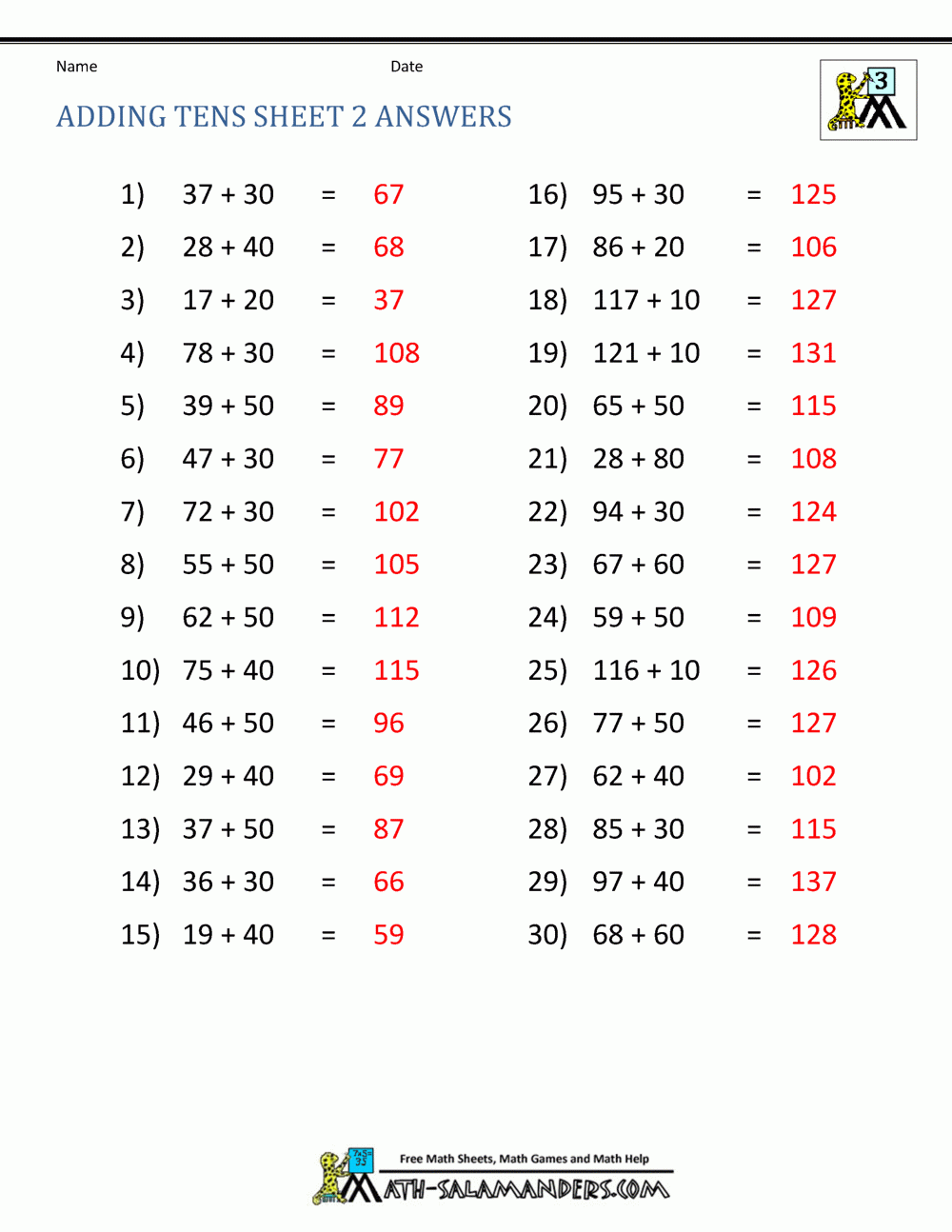 Third Grade Addition Worksheets Worksheets Library
