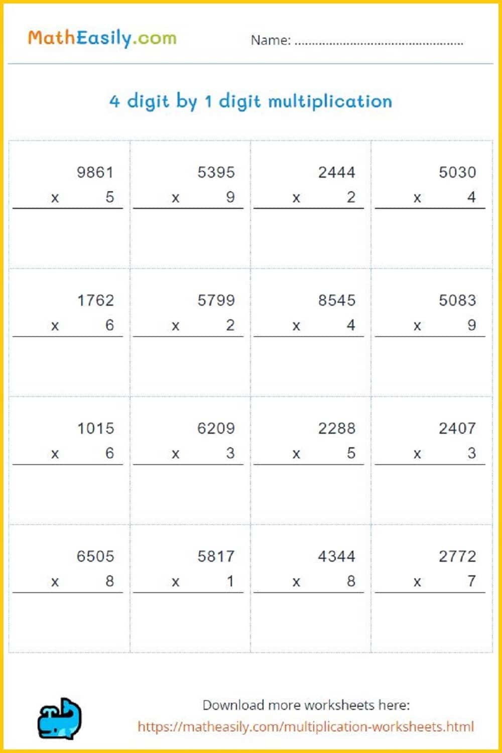 Third Grade Math Worksheets PDF Free Download