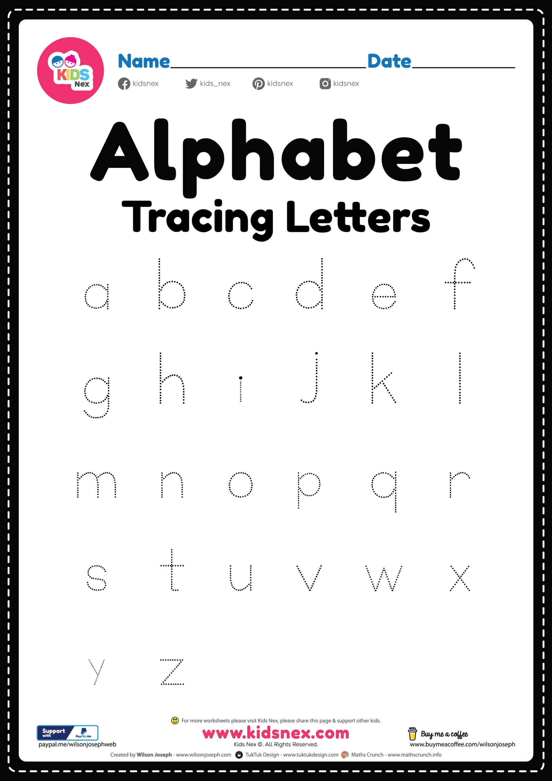 alphabet tracing worksheets pdf