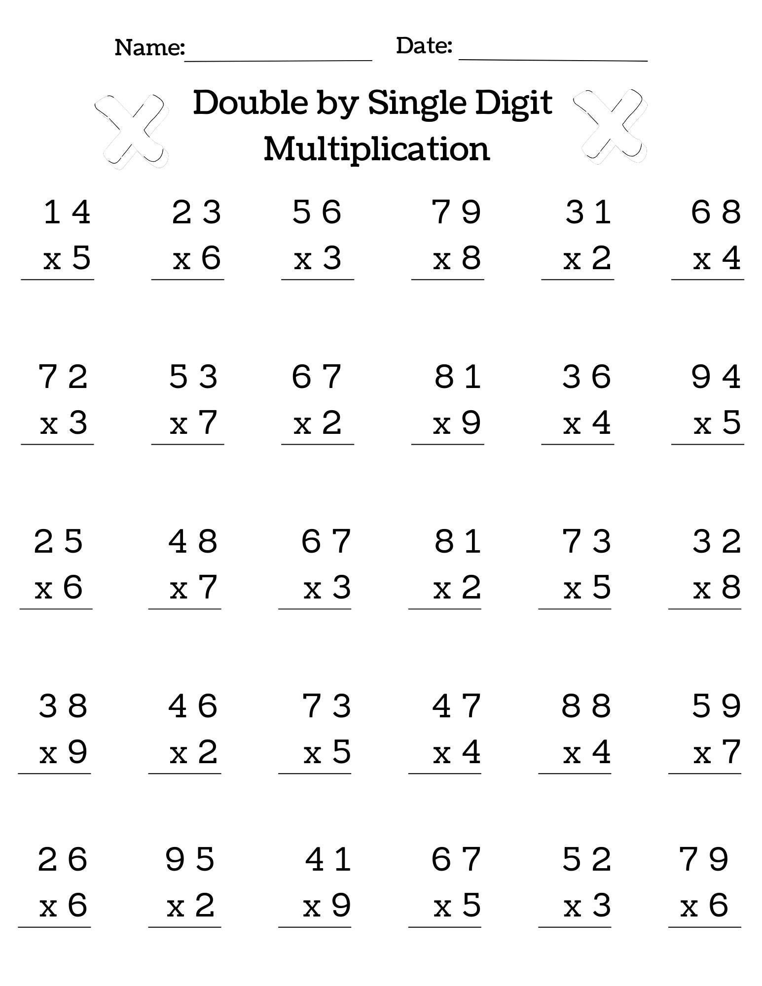 Two Digit Multiplication Worksheets Etsy