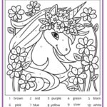 Unicorn Color By Number Pages K12 Math Worksheets