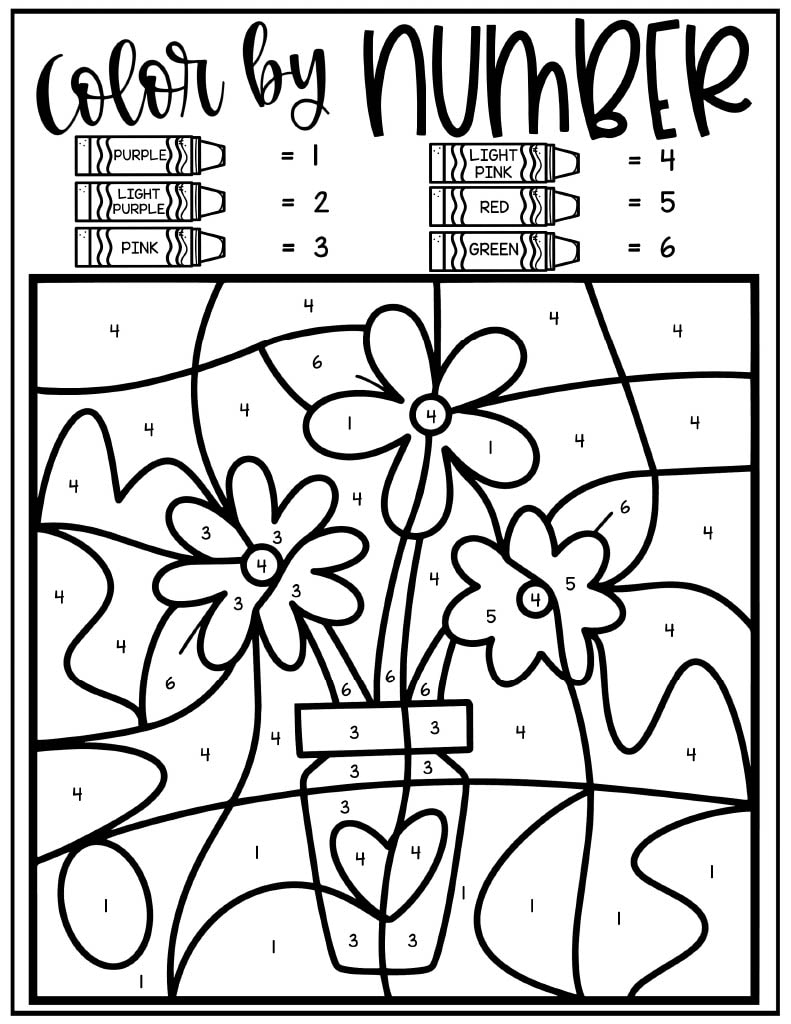 Valentine s Day Color By Number Kids Activity Zone