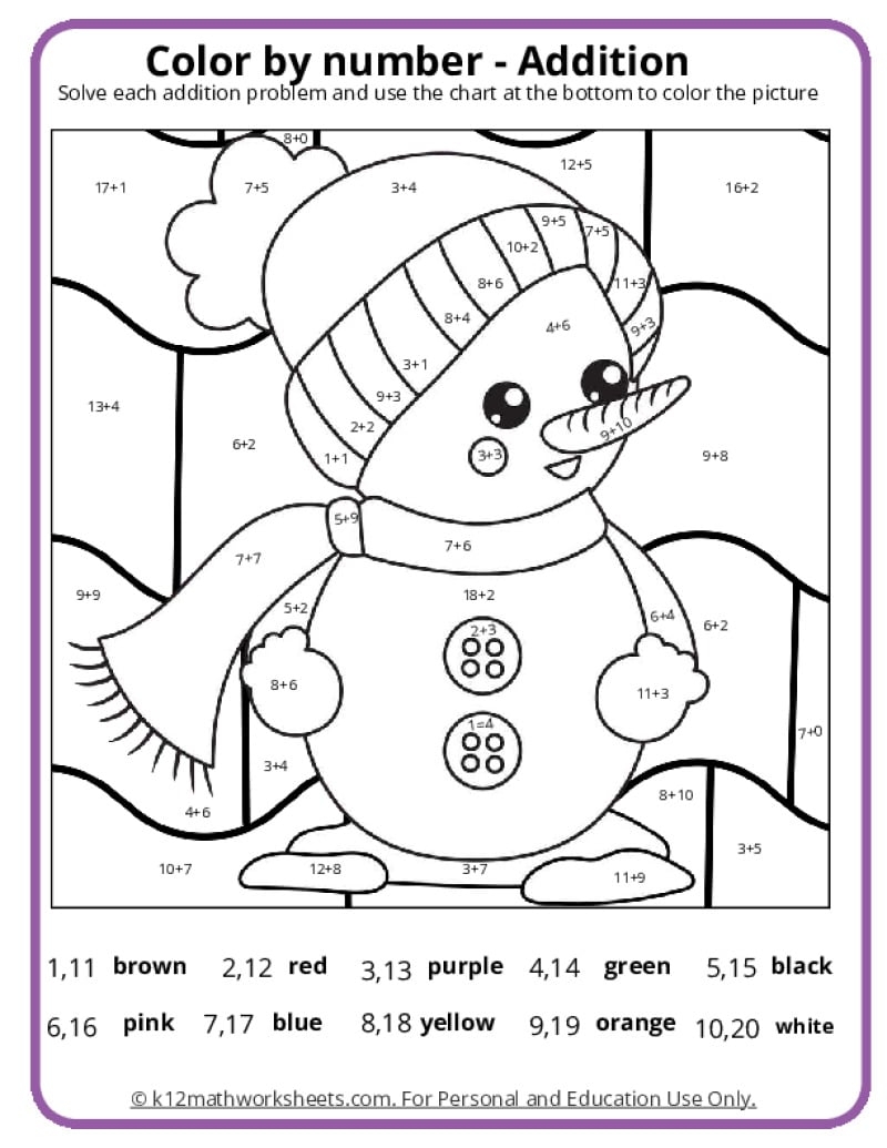 coloring pages math worksheets