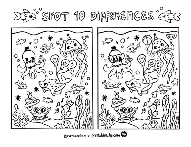 Winter Fun Spot The Differences Printables Free Coloring Pages Learning Worksheets HP Official Site