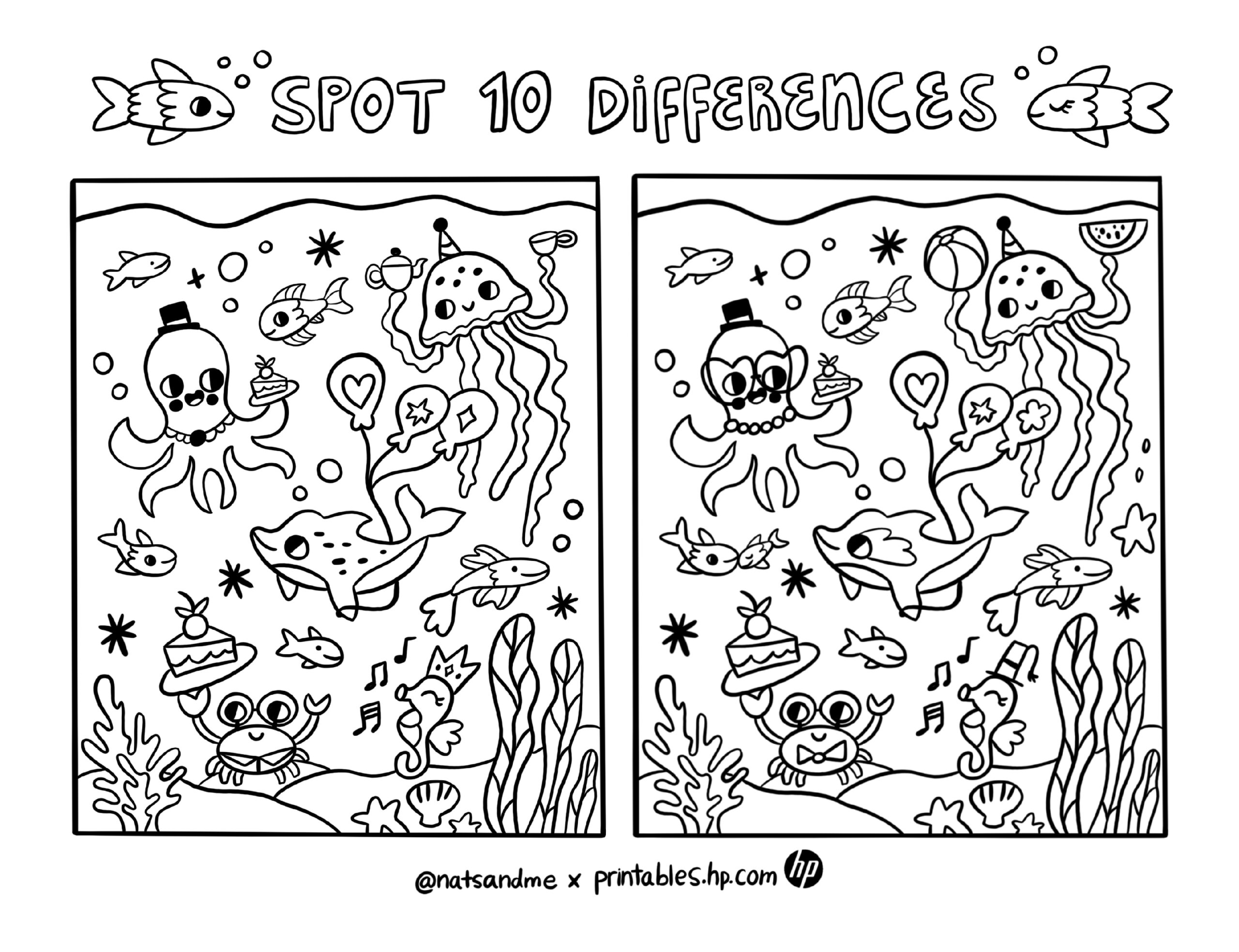Winter Fun Spot The Differences Printables Free Coloring Pages Learning Worksheets HP Official Site